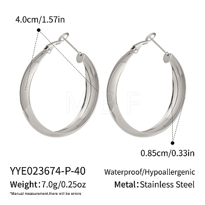 304 Stainless Steel Hoop Earrings UF4062-5-1