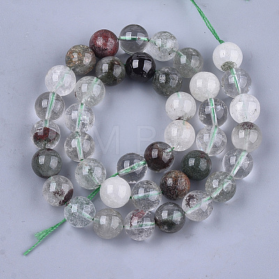 Natural Green Lodolite Quartz/Garden Quartz Beads Strands G-S333-4mm-036-1