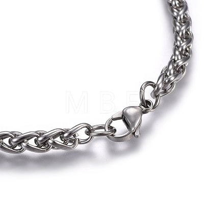 304 Stainless Steel Wheat Chain Necklaces NJEW-F242-14P-E-1