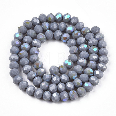 Electroplate Opaque Solid Color Glass Beads Strands EGLA-A034-P4mm-L23-1