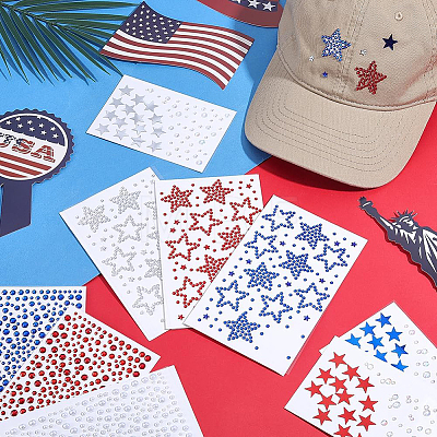 10Pcs 10 Styles Independence Day Self Adhesive Stickers DIY-PH0036-63-1