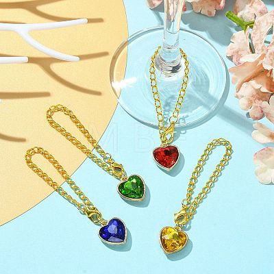 Alloy with Faceted Glass Rhinestone Cup Pendant Decorations HJEW-JM01787-1