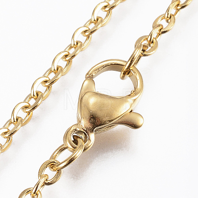 304 Stainless Steel Cable Chain Necklaces X-NJEW-K090-01G-1