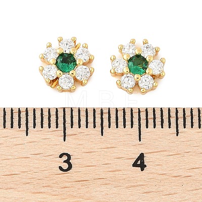 Brass Micro Pave Cubic Zirconia Beads KK-U056-16G-01-1