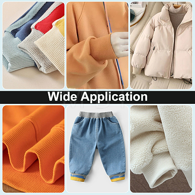 Polycotton Elastic Ribbing Fabric for Cuffs DIY-WH0021-10A-1