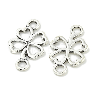 Tibetan Style Alloy Shamrock Connector Charms TIBE-I026-6013AS-1