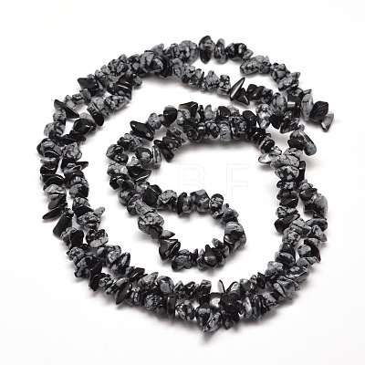 Snowflake Obsidian Chip Bead Strands X-G-M205-23-1