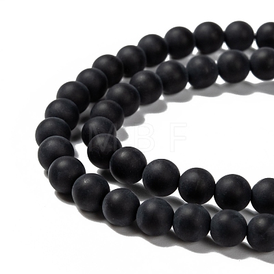 Natural Black Agate Bead Strands X-G-H056-6mm-1