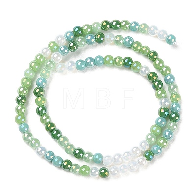 Transperant Electroplate Glass Beads Strands X-GLAA-P056-4mm-B04-1