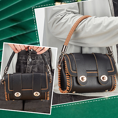   2Pcs 2 Colors Braided Imitation Leather Bag Straps FIND-PH0017-31P-1