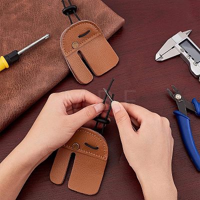 Leather Archery Finger Tab AJEW-WH0182-27-1