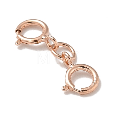 S925 Sterling Silver Double Spring Ring Clasps STER-R003-07RG-1