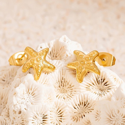 304 Stainless Steel Stud Earrings LS-EJEW-C162-02B-G-1