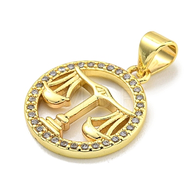 Brass Micro Pave Cubic Zirconia Pendants KK-K354-03G-07-1