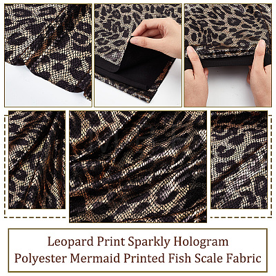 Leopard Print Polyester Fabric DIY-WH0304-479-1