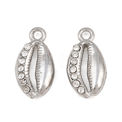 304 Stainless Steel with Crystal Rhinestone Charms RB-CBABFDA-11E-P-1