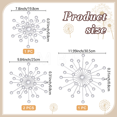 4Pcs Iron & Acrylic Wall Decorations AJEW-WH0871-55P-1