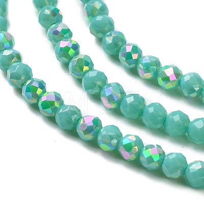 Electroplated Glass Beads Strands EGLA-P055-01B-01-1