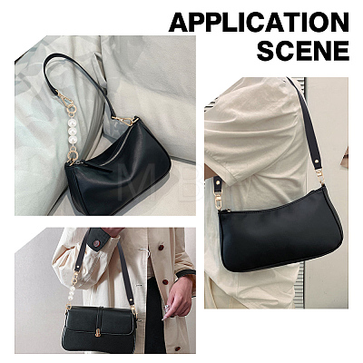 WADORN 2Pcs 2 Style PU Imitation Leather/ABS Plastic Imitation Pearl Bag Handles FIND-WR0009-61-1