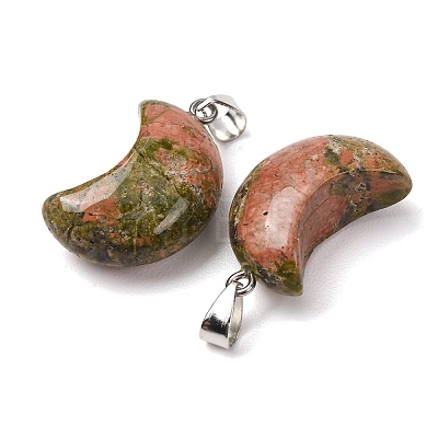 Natural Unakite Pendants G-F820-02L-24-1