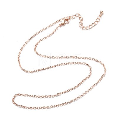 Brass Cable Chain Necklaces NJEW-K123-05RG-1