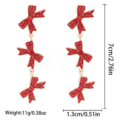 Christmas Alloy Dangle Stud Earrings FS-WG10992-12-1