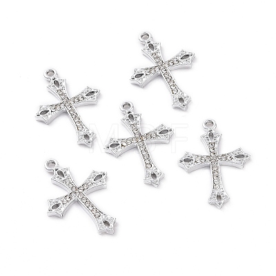 Alloy Crystal Rhinestone Pendants ALRI-H004-38P-1