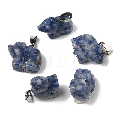 Natural Blue Spot Jasper Pendants G-B127-02P-06-1