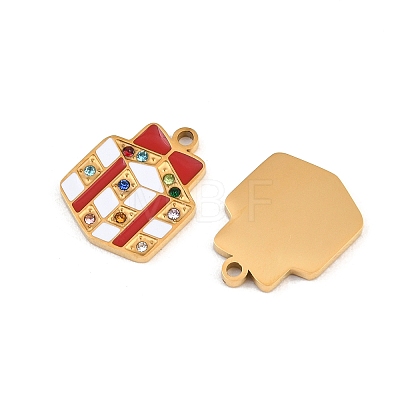 Christmas 304 Stainless Steel Enamel Pendants SA-CBA85C0-02B-G-1