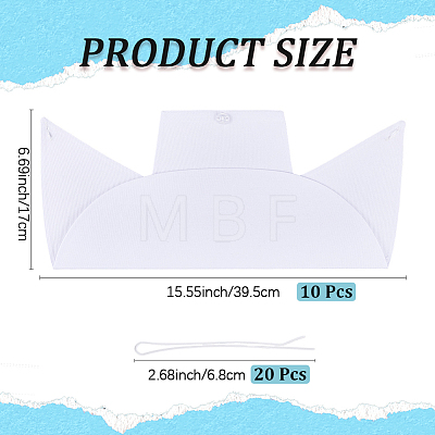 10Pcs Cotton Nurse Hat AJEW-CN0007-43-1