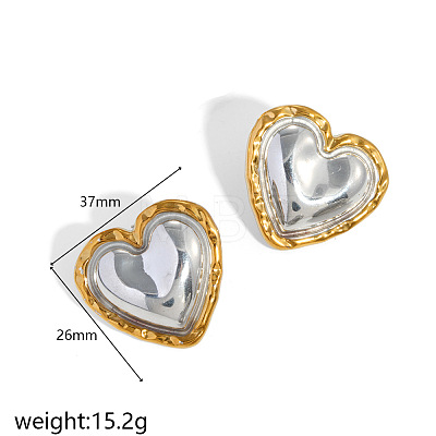 304 Stainless Steel Stud Earrings for Women WG901F7-03-1