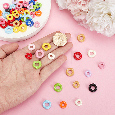 200Pcs 2 Styles Opaque Acrylic European Beads Beads OACR-ME0001-43-1