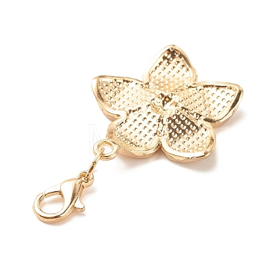 Alloy Enamel Flower Pendant Decorations HJEW-JM00657-01-1