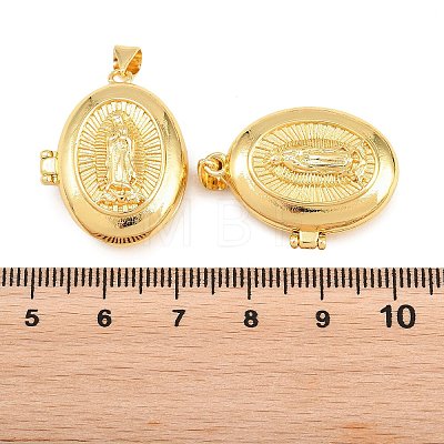 Religion Brass Locket Pendants KK-D232-21G-03-1
