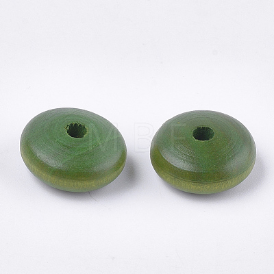 Painted Natural Wood Beads WOOD-T021-18F-1