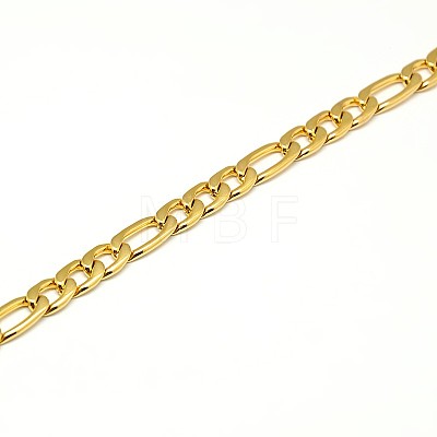 Fashionable 304 Stainless Steel Figaro Chain Necklaces for Men STAS-A028-N017G-1