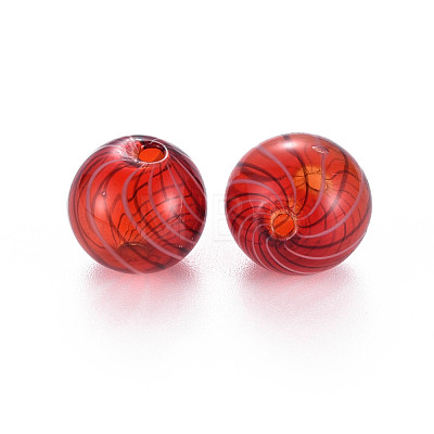 Transparent Handmade Blown Glass Globe Beads GLAA-T012-38-1