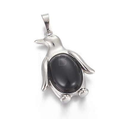 Natural Dyed & Heated Black Agate Pendants G-L512-A04-1