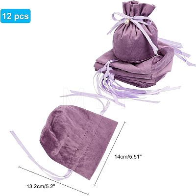  Velvet Jewelry Bags with Drawstring & Plastic Imitation Pearl TP-NB0001-20E-1