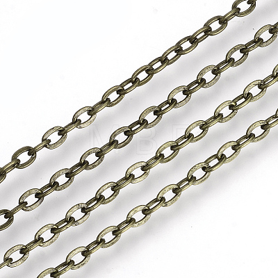 Brass Cable Chains Necklaces MAK-R019-AB-1