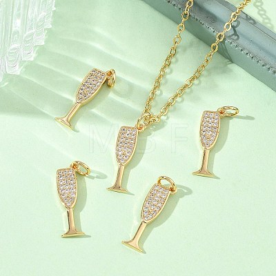 SHEGRACE Brass Clear Cubic Zirconia Charms XGRQ3P578-631G-1
