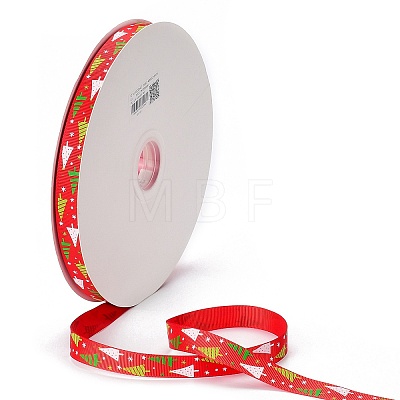 Christmas Printed Grosgrain Ribbon for Christmas Gift Package SRIB-D011-16mm-01-1