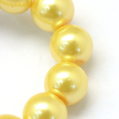 Baking Painted Pearlized Glass Pearl Round Bead Strands HY-Q003-10mm-67-1