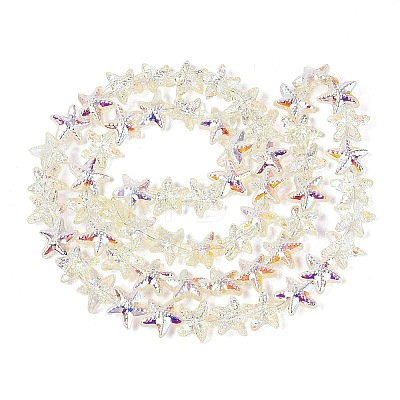 Electroplate Transparent Glass Beads Strands EGLA-Q136-01A-03-1