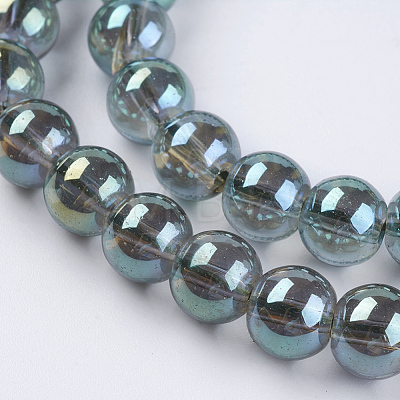 Electroplate Glass Beads Strands GLAA-K025-FR-8mm-A06-1