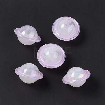 UV Plating Rainbow Iridescent Acrylic Beads X-PACR-M003-11-1