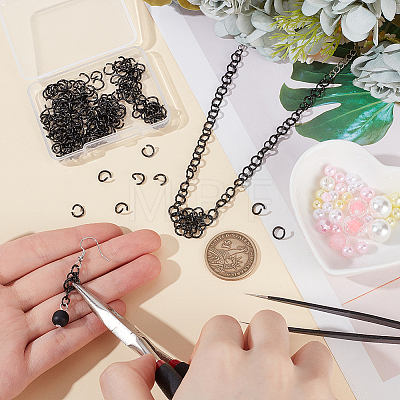 200Pcs 304 Stainless Steel Open Jump Rings STAS-UN0058-44C-1