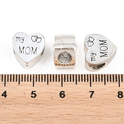 Mother's Day Tibetan Style Alloy European Beads MPDL-F021-01AS-1