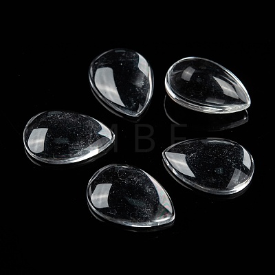 Transparent Teardrop Glass Cabochons GGLA-R024-25x18-1
