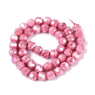 Anti-Tarnish Electroplate Glass Beads Strands EGLA-ZX010-8mm-03-1